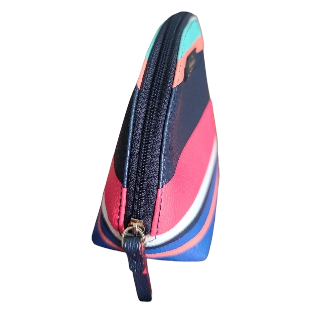 KATE SPADE Striped Small Dome Cosmetic Bag Case Multi Color - Picture 3 of 13